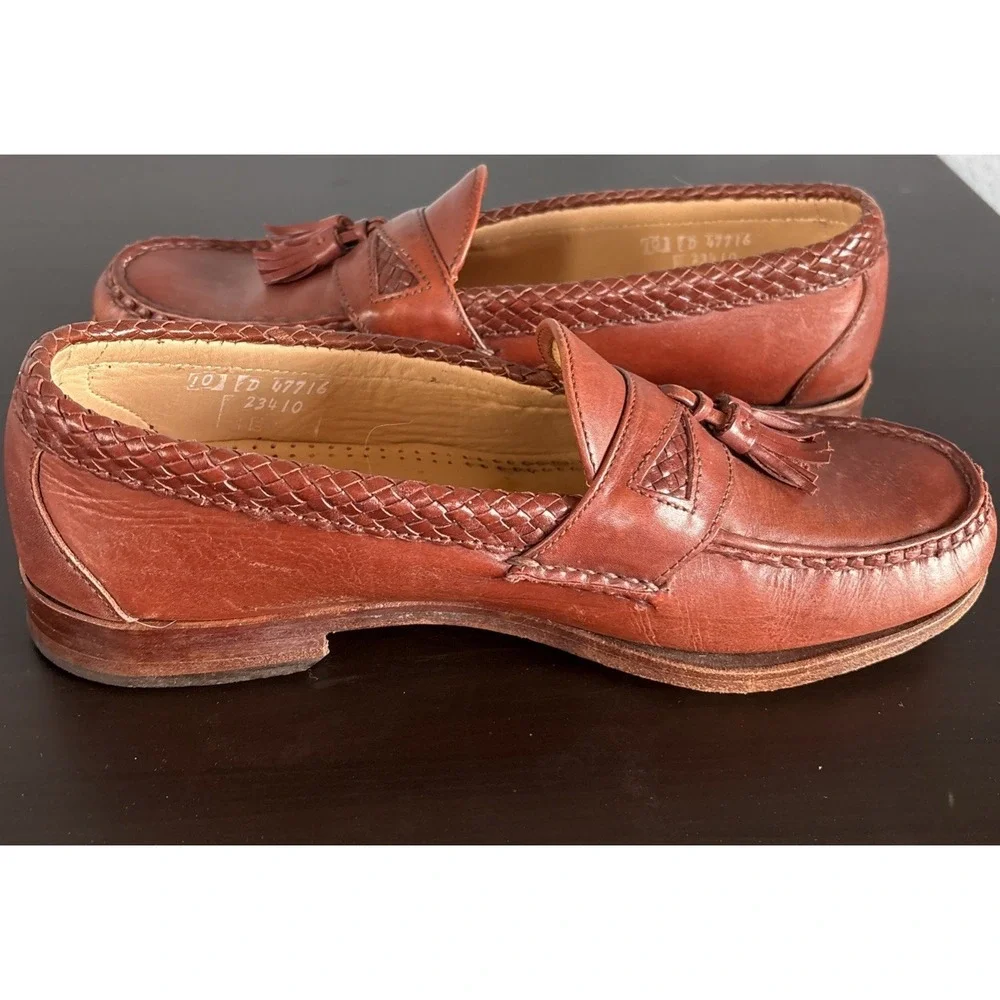 Allen Edmonds Maxfield Tassel Loafer‎ Men 10 Brown Leather Moc-Toe Made in USA